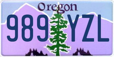 OR license plate 989YZL