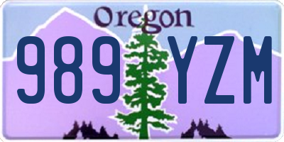OR license plate 989YZM