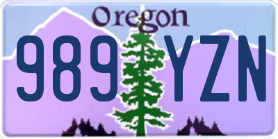 OR license plate 989YZN