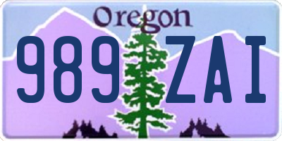 OR license plate 989ZAI