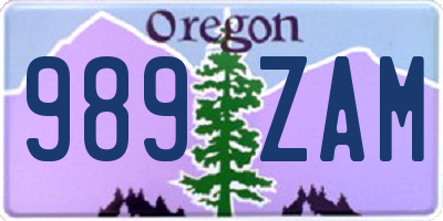 OR license plate 989ZAM