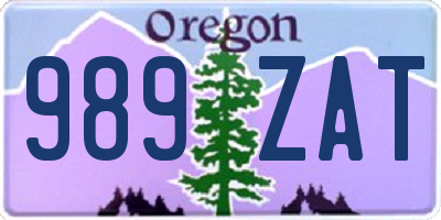 OR license plate 989ZAT