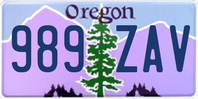 OR license plate 989ZAV