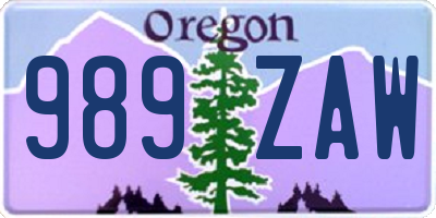 OR license plate 989ZAW