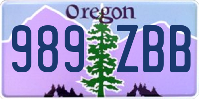 OR license plate 989ZBB