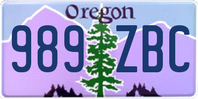 OR license plate 989ZBC