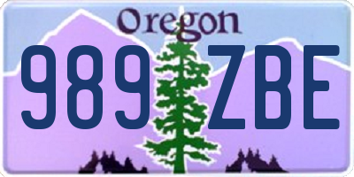 OR license plate 989ZBE