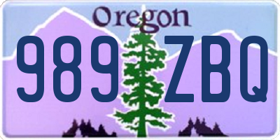 OR license plate 989ZBQ