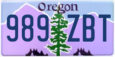 OR license plate 989ZBT
