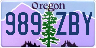 OR license plate 989ZBY