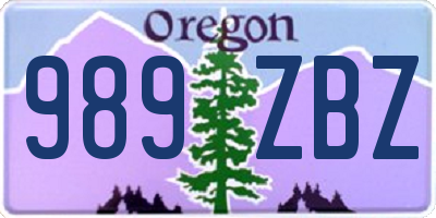 OR license plate 989ZBZ