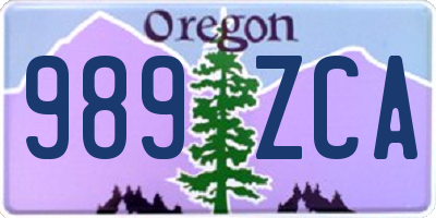 OR license plate 989ZCA