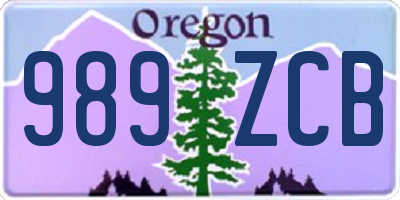 OR license plate 989ZCB