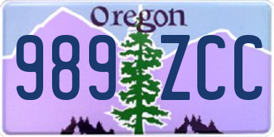 OR license plate 989ZCC