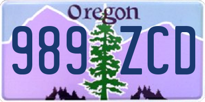 OR license plate 989ZCD