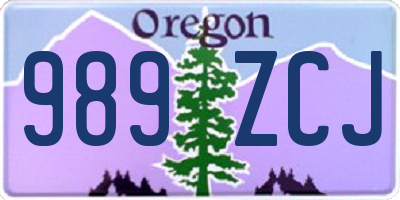 OR license plate 989ZCJ
