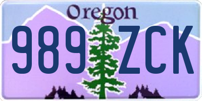 OR license plate 989ZCK