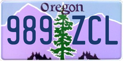 OR license plate 989ZCL