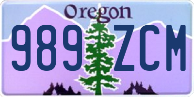 OR license plate 989ZCM