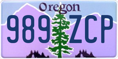 OR license plate 989ZCP