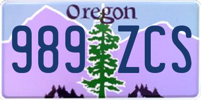 OR license plate 989ZCS