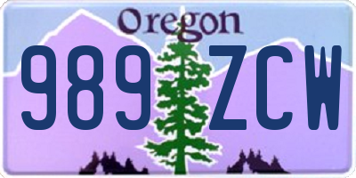 OR license plate 989ZCW
