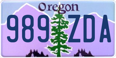 OR license plate 989ZDA
