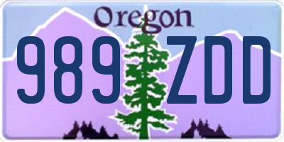OR license plate 989ZDD