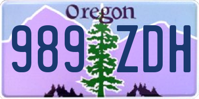 OR license plate 989ZDH