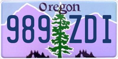 OR license plate 989ZDI