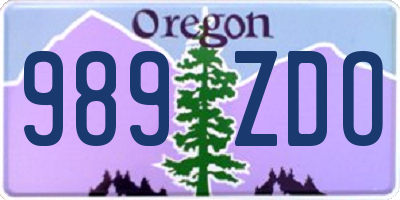 OR license plate 989ZDO