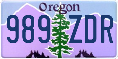 OR license plate 989ZDR