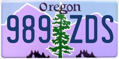 OR license plate 989ZDS