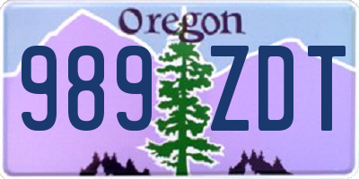 OR license plate 989ZDT