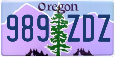 OR license plate 989ZDZ