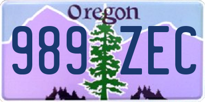 OR license plate 989ZEC