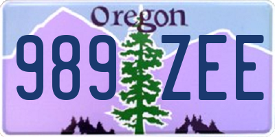 OR license plate 989ZEE