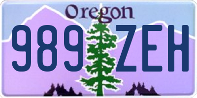 OR license plate 989ZEH