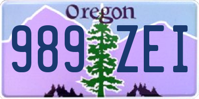 OR license plate 989ZEI