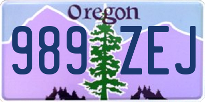 OR license plate 989ZEJ