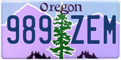 OR license plate 989ZEM