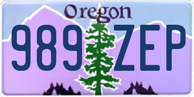 OR license plate 989ZEP