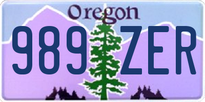 OR license plate 989ZER