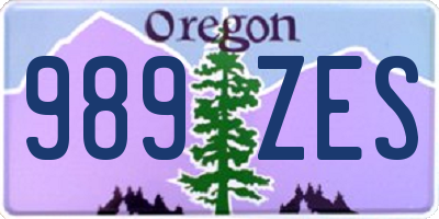 OR license plate 989ZES
