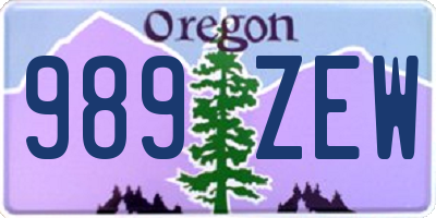 OR license plate 989ZEW