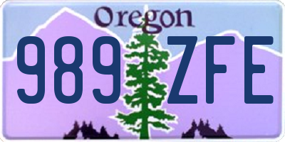 OR license plate 989ZFE