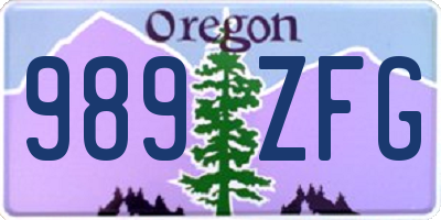 OR license plate 989ZFG