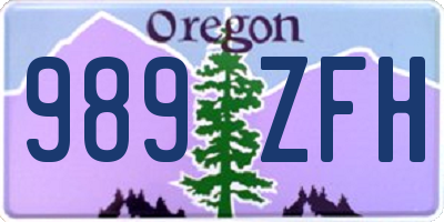 OR license plate 989ZFH