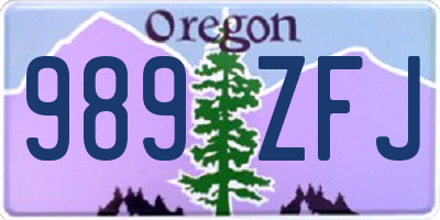 OR license plate 989ZFJ