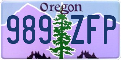 OR license plate 989ZFP